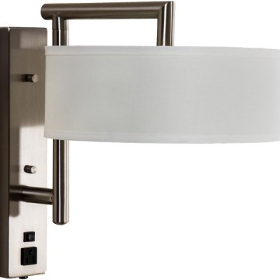Swing Arm Wall Lamp with Outlets for Hotel WL11128