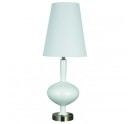 Matt White Table Lamp with Brushed Nickel Accents for Hotel TL11127