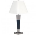 Wood Nightstand Table Lamp with Brushed Nickel Base for Hotel