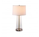 Home2 Chelsea Clear Glass Side Table Lamp with USB Port
