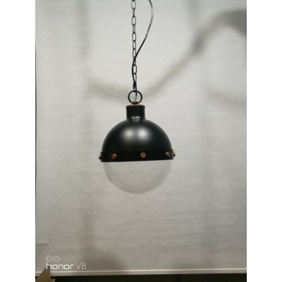 Glass Globe Pendant Lamp with Round Glass Shade
