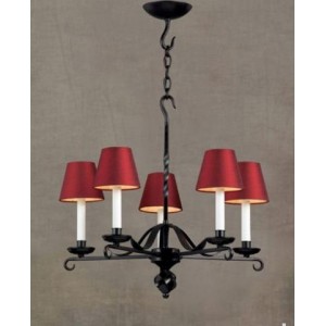 Traditional Chandelier with Fabri Shades 903104-5